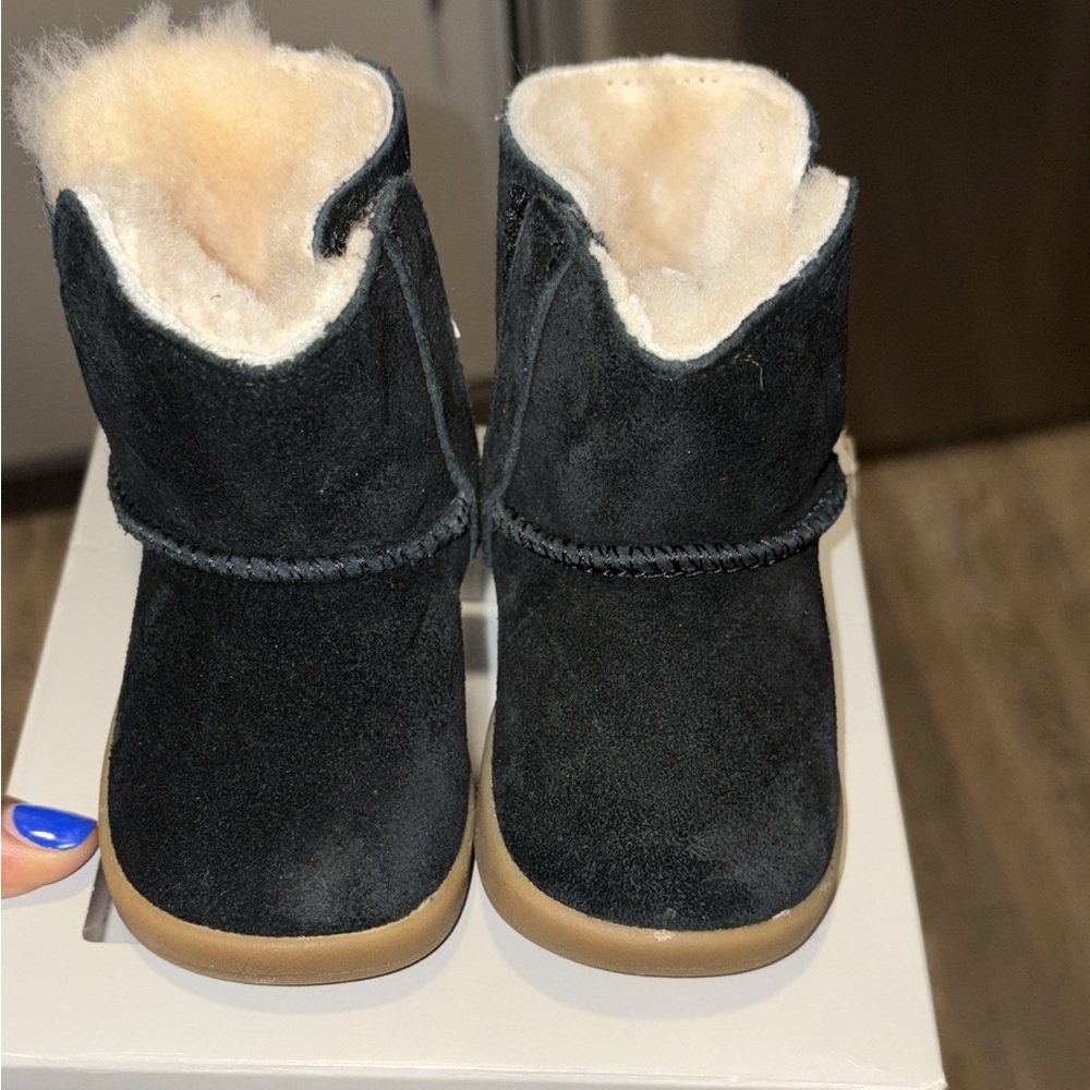 Black Suede Fur-Lined Boots